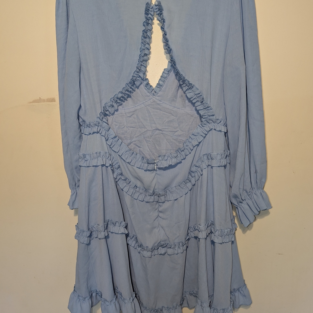 Light Blue Ruffle Dress - Picture 2 of 2
